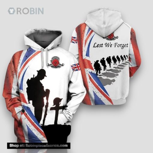 Veterans Lest We Forget Fallen Soldier 3D Hoodie All Over Printed