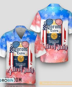 Vintage 4th Of July Patriotic Corona Extra Hawaiian Shirt