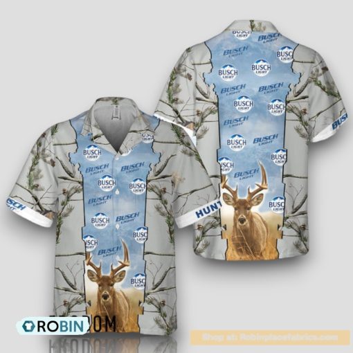 Vintage Deer Hunting Busch Light Hawaiian Shirt