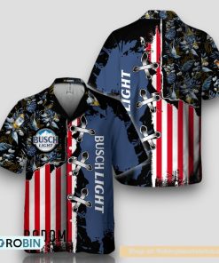 Vintage Tropical Flower Busch Light Hawaiian Shirt