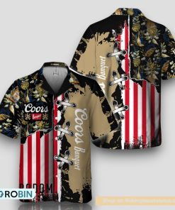 Vintage Tropical Flower Coors Banquet Hawaiian Shirt