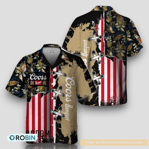 Vintage Tropical Flower Coors Banquet Hawaiian Shirt