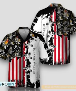 Vintage Tropical Flower Johnnie Walker Hawaiian Shirt