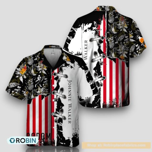 Vintage Tropical Flower Johnnie Walker Hawaiian Shirt