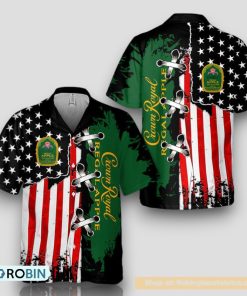 Vintage USA Flag Crown Royal Hawaiian Shirt