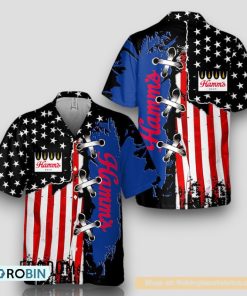 Vintage USA Flag Hamm’s Hawaiian Shirt