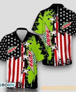 Vintage USA Flag Mountain Dew Hawaiian Shirt