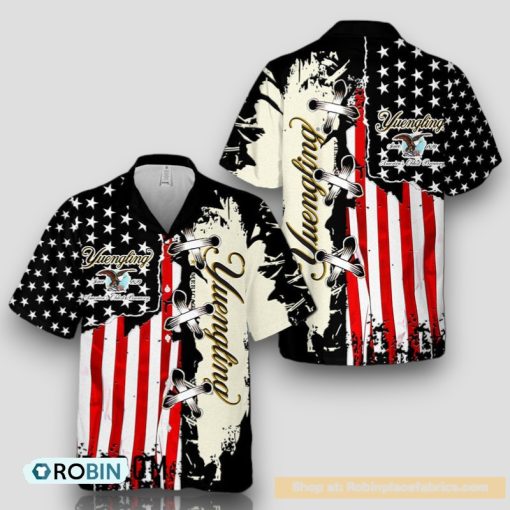 Vintage USA Flag Yuengling Hawaiian Shirt
