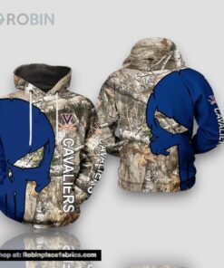 Virginia Cavaliers Camouflage Veteran Hunting and Skull Punisher 3D Hoodie College Gifts