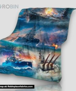 Warships At The Seas Us Navy Fleece Throw Blanket