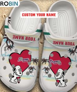 Snoppy Hug MLB Atlanta Braves Crocs Shoes