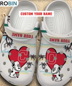 Snoppy Hug MLB Cleveland Indians Crocs Shoes Snoppy Hug MLB Cleveland Indians Crocs Shoes