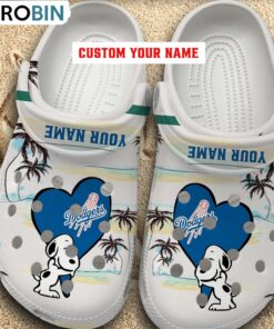 Snoppy Hug MLB Los Angeles Dodgers Crocs Shoes
