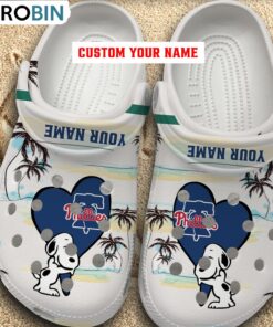 Snoppy Hug MLB Philadelphia Phillies Crocs Shoes