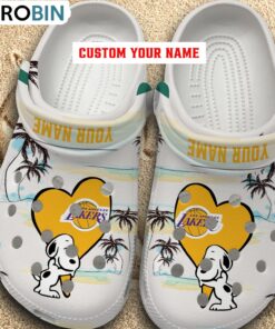 Snoppy Hug NBA Los Angeles Lakers Crocs Shoes