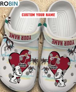 Snoppy Hug NBA Miami Heat Crocs Shoes