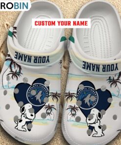 Snoppy Hug NBA Minnesota Timberwolves Crocs Shoes