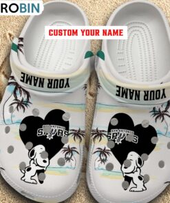 Snoppy Hug NBA San Antonio Spurs Crocs Shoes Snoppy Hug NBA San Antonio Spurs Crocs Shoes