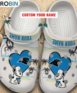 Snoppy Hug NFL Carolina Panthers Crocs Shoes