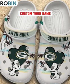 Snoppy Hug NFL Green Bay Packers Crocs Shoes