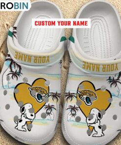 Snoppy Hug NFL Jacksonville Jaguars Crocs Shoes
