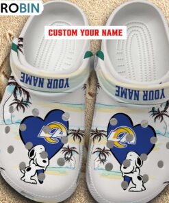 Snoppy Hug NFL Los Angeles Rams Crocs Shoes