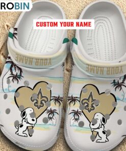 Snoppy Hug NFL New Orleans Saints Crocs Shoes