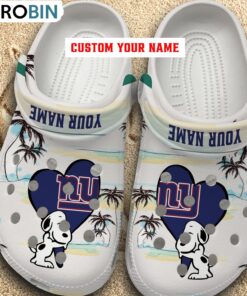 Snoppy Hug NFL New York Giants Crocs Shoes