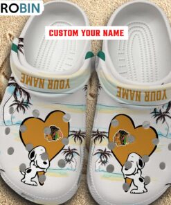 Snoppy Hug NHL Chicago Blackhawk Crocs Shoes