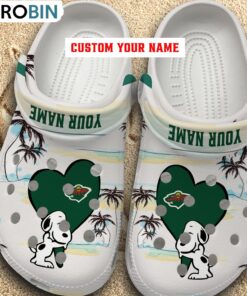 Snoppy Hug NHL Minnesota Wild Crocs Shoes Snoppy Hug NHL Minnesota Wild Crocs Shoes