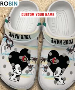 Snoppy Hug NHL Ottawa Senators Crocs Shoes