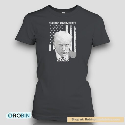 American Flag Trump Stop Project 2025 Unisex Shirt