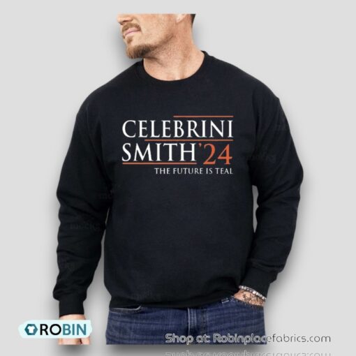 Celebrini Smith 24 The Future Is Teal San Jose Sharks Shirt