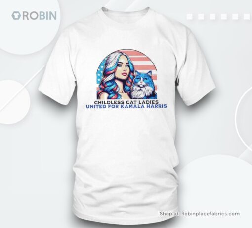 Childless Cat Ladies United For Kamala Harris Vote Blue 2024 Shirt