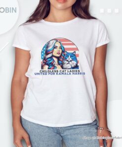 Childless Cat Ladies United For Kamala Harris Vote Blue 2024 Shirt