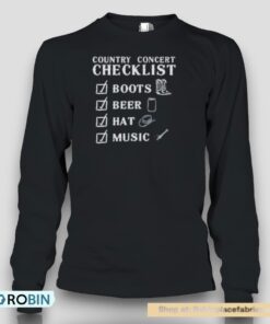 Country Concert ChecklisUnisex Shirt Country Concert ChecklisUnisex Shirt