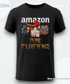 Horror Movie Characters Im Fine Its Just My Face Amazon Halloween 2024 Shirt