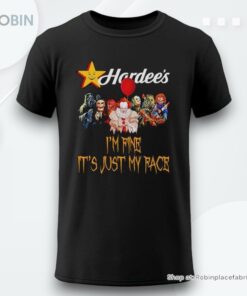 Horror Movie Characters Im Fine Its Just My Face Hardees Halloween 2024 Shirt
