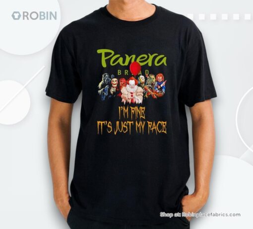 Horror Movie Characters Im Fine Its Just My Face Panera Bread Halloween 2024 Shirt
