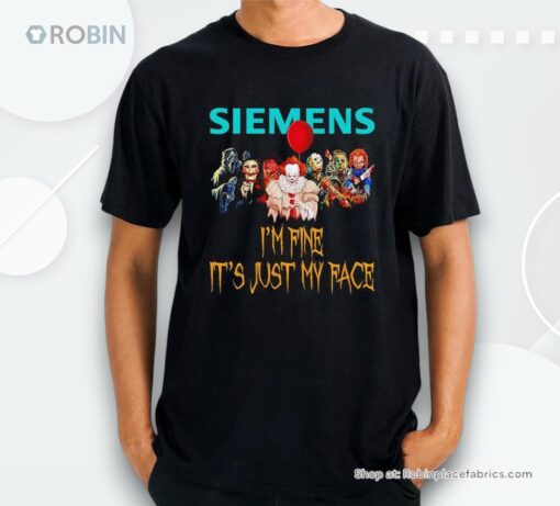 Horror Movie Characters Im Fine Its Just My Face Siemens Halloween 2024 Shirt