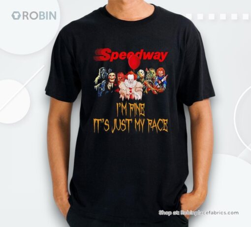 Horror Movie Characters Im Fine Its Just My Face Speedway Halloween 2024 Shirt