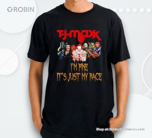 Horror Movie Characters Im Fine Its Just My Face Target Halloween 2024 Shirt