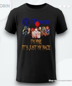 Horror Movie Characters Im Fine Its Just My Face Tyson Foods Halloween 2024 Shirt
