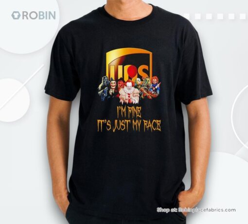Horror Movie Characters Im Fine Its Just My Face Ups Halloween 2024 Shirt