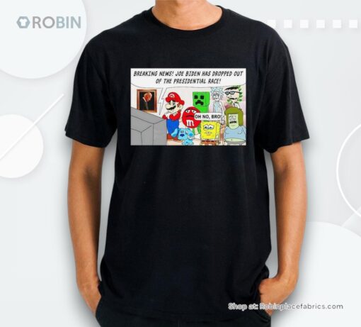 Its Joever Breaking News Joe Biden Has Dropped Out Of The Presidential Race Cartoon Shirt