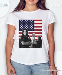 Kamala Harris Arresting Trump Police American Flag Shirt