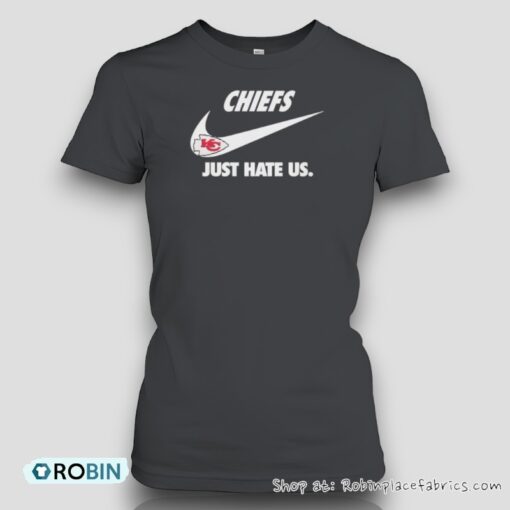 Kansas City Chiefs Football Team Just Hate Us Slogan Unisex Shirt