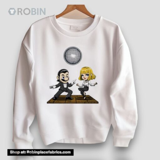 Mario And Princess Peach Dancing As Vincent Vega And Mia Wallace Unisex Shirt