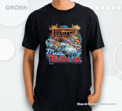 Martin Truex Jr Joe Gibbs Racing Team Collection Black Gone Fishin Shirt