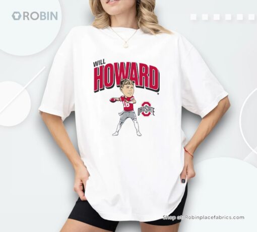 Ohio State Football Will Howard Caricature Shirt